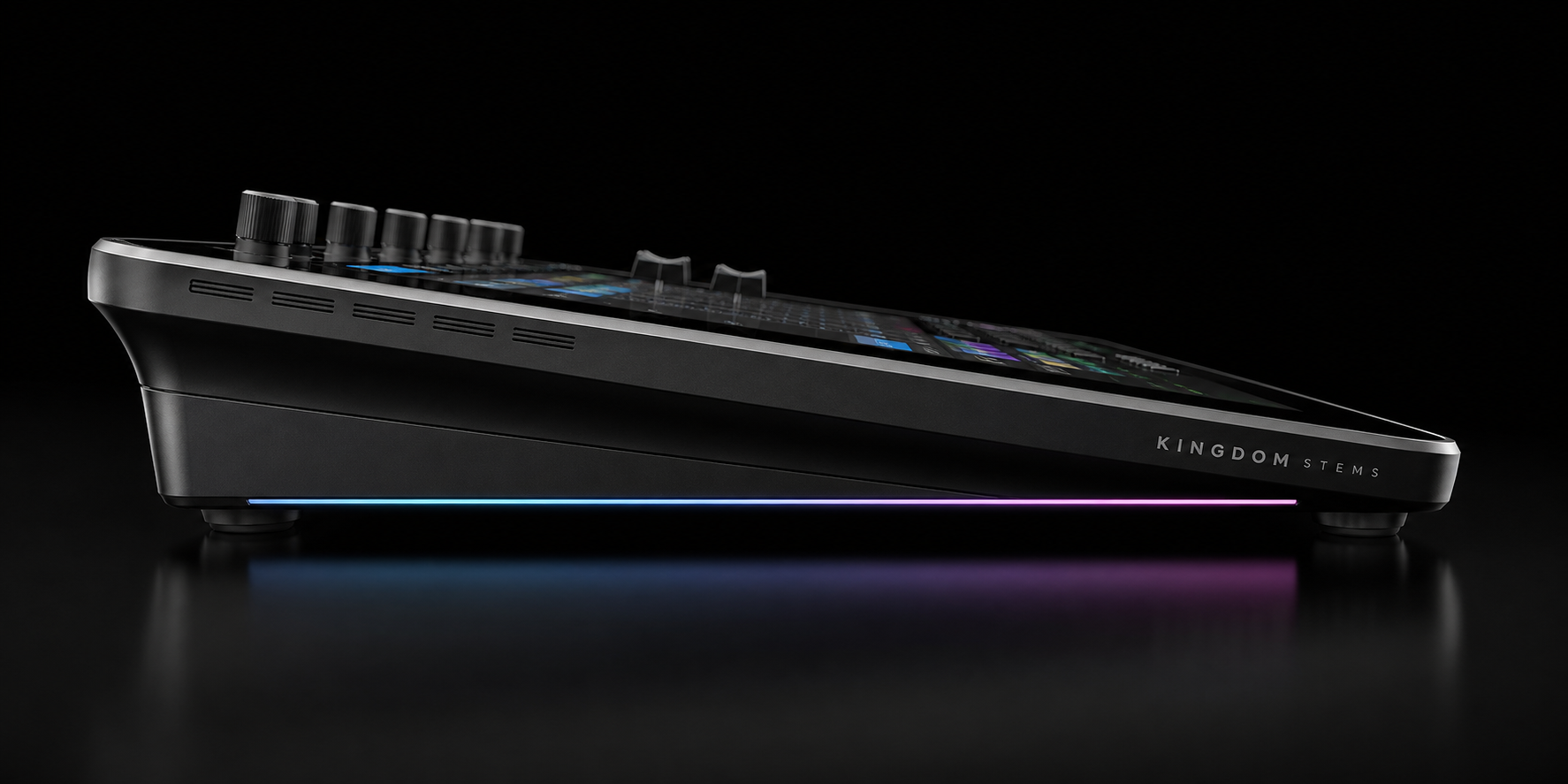Side profile view of the Kingdom STEMS Studio Console concept